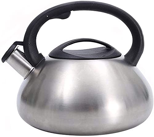 AWAING Sifflante Théière sifflante en Acier Inoxydable 3L avec poignée résistante à la Chaleur pour Toutes Les Sources de Chaleur Bouilloire à thé sifflante Bouilloire INOX Cover