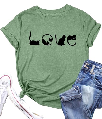 LAZYCHILD Cat Mom Shirts for Women Cat Mama T-Shirts Pet Lover Gifts Shirts Funny Cat Graphic Tees Shirts4