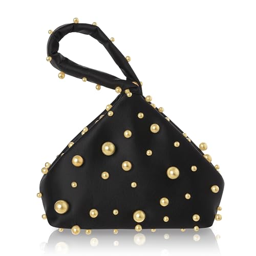 BABEYOND Clutch-Taschen für Damen Satin-Abendtasche Dreieck-Geldbörse Perlen-Handtasche für Hochzeit Abschlussball Party Einheitsgröße