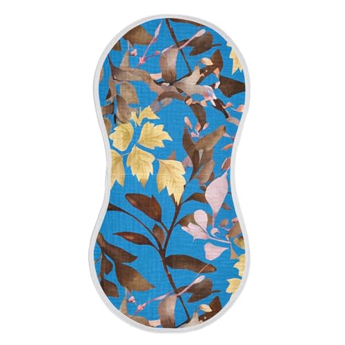 Yellowleaves Brownleaves Blue Burp Cloths for Babies Burp Rag Cotton Spit Up Rag for Baby Newborns Girl2