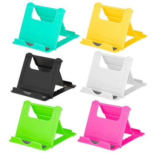 KALIONE 6er-Pack tragbarer Handy-Ständer für den Schreibtisch, Faltbarer Desktop-Handy-Ständer, universeller Schreibtischständer für alle mobilen Smartphones