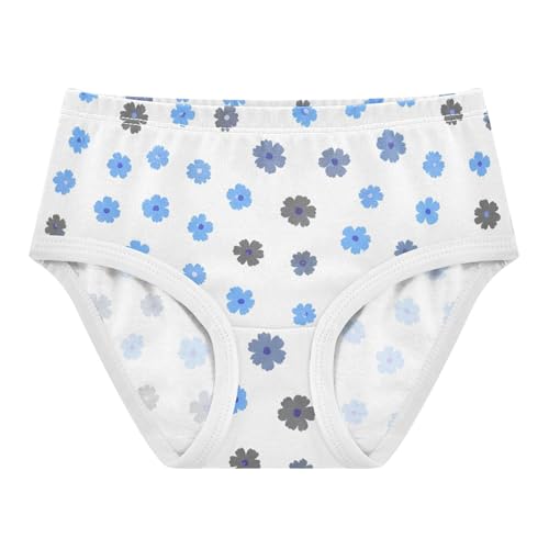 Designer Toddler Girls Underwear 2t Cotton Little Girl Panties Simple Flower Blue White Briefs Girls Undies