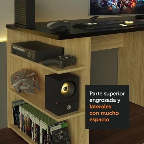 Mesa Gamer Madesa 9409 - Carvalho/preto