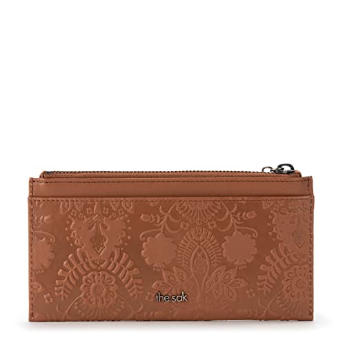 The Sak Womens Neva Large Leather Card Wallet, Tobacco Floral Embossed, One Size Us #TOP2