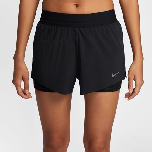 Image of Nike Womens Swift Dri Fit Mid Rise 2 in 1 Running Shorts