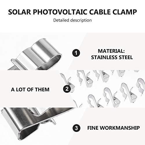 TEHAUX 50Pcs Clips de Cabos de Energia Solar Fotovoltaica Frame Do Reboque de Aço Inoxidável Braçade