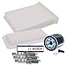 Produktbild BESTPRICE Inspektionspaket Filterset mit 1x Luftfilter, 1x Innenraumfilter, 3x Zündkerze FR8SC+, 1x Ölablassschraube mit Dichtung Kompatibel mit CITROËN C1 (PM_, PN_), PEUGEOT 107 (PM_, PN_)