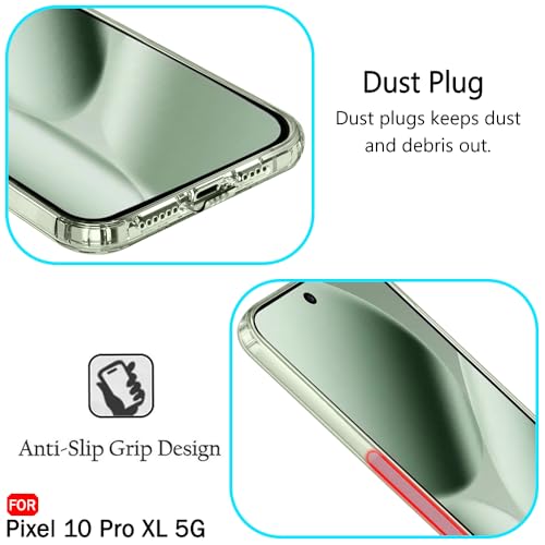 Image of TheGiftKart Back Cover Soft Case for Google Pixel 10 Pro XL | Best Camera Protection | Inbuilt Dust Plugs & Anti-Slip Grip | Ultra Clear Slim Case Cover for Pixel 10 Pro XL (Silicone, Transparent)