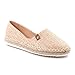 ANGKORLY - Scarpe Moda Espadrillas Spiaggia Slip-on Boemia Donna con Paglia Intrecciato Borchiati Tacco Piatto 3 CM - Rosa 11 LX-59 T 39