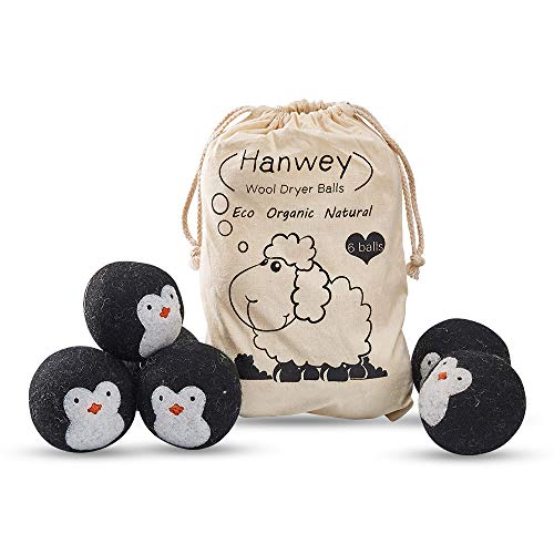 hanwey 6 XL wasdrogerballen van wol voor de droger, natuurlijke wasverzachter, energiebesparend en tempo… - Image 3