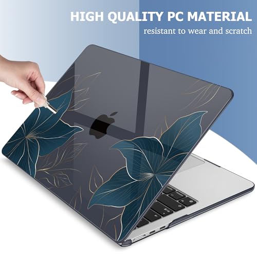 Image of Mektron Case for 2026 MacBook Air 13-inch M5 Laptop A3449 with 13.6-inch Liquid Retina Display, 2025 2024 2022 M4 /M3 /M2 MacBook Air 13 inch Hard Shell Cover, Fit Model A3240 A3113 A2681, Floral C348