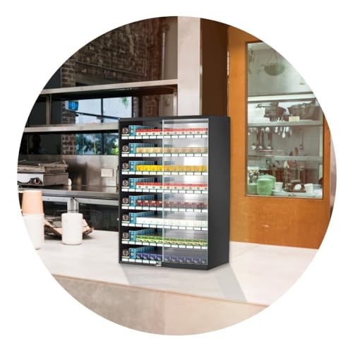 Présentoir à cigarettes en aluminium anodisé et vitrine de sécurité