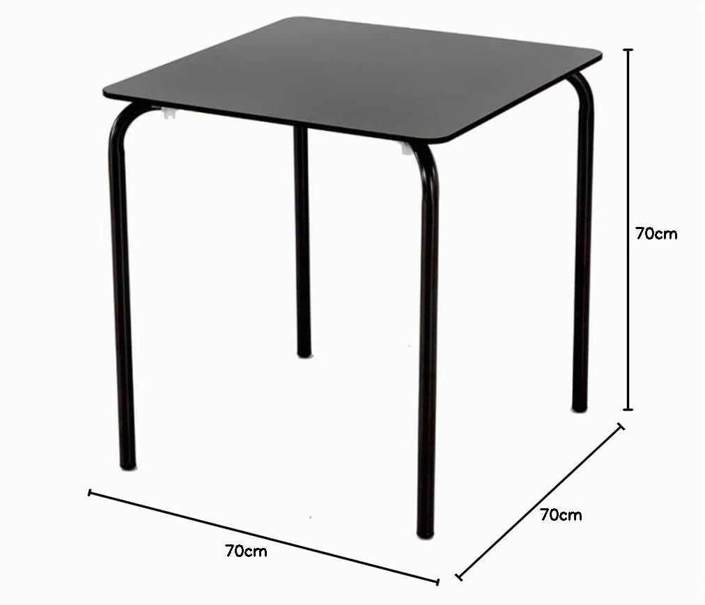 MBH - Mesa Cuadrada Negra 70x70 cm para Hostelería, Interior y Exterior, Ideal para Jardín, Bar, Restaurante y Cafetería