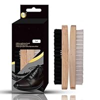 2-Piece Shoe Brush Set Applicator & Buffing Brushes for Shoe Polish Ideal for Leather, Suede & Boots Soft Bristles for Shine & Durable Wooden Handles