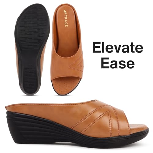 Image of TRASE Wedges for Women | Stylish Sandals for Woman | 2 Inch Wedge Heel Footwear | Ladies Office Wear