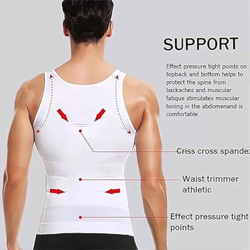 Sculptcore - Shaper Vest 2.0, Men's Body Shaping Tank Top, Mens Slimming Compression Shirt, High elastic mesh3