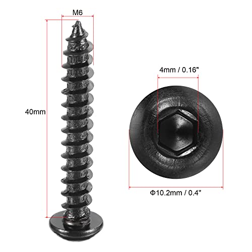 Tornillos autorroscantes hexagonales M6 x 40mm 25pcs miniatura 2