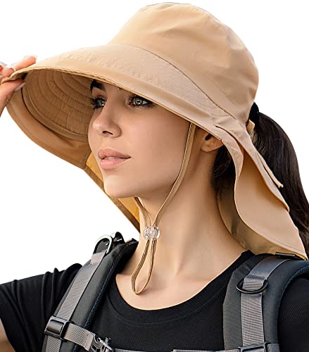 image for OZ SMART Women Sun Hat, Wide Brim UPF 50 UV Protection Summer Beach wi