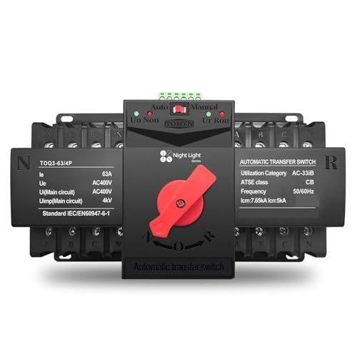 Commutateur de transfert automatique ATS 63A double alimentation 2 entrées 2 sorties