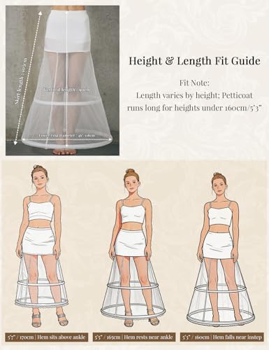 Image of BEAUTELICATE A-line Full Gown Floor-Length Bridal Dress Gown Slip Petticoat