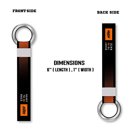 Image of SIGNOOGLE 1 Pcs Ready To Race Ktm Racing Rider Travel Theme Lanyard keychain Holder Compatible For All Bikes Car Key Holder Key Tag Multicolored (6 x 1 Inches)