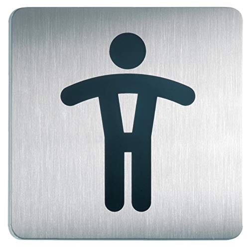 Plaque WC Toilettes Hommes Durable en Acier Idéale pour Bureaux et Restos