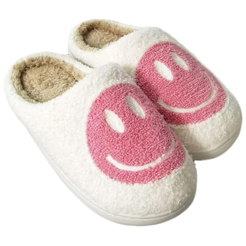 Cute Smile Face Plush Slipper Warm Winter Fleece Home Slip-on Shoes for Family Members