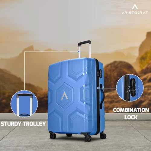 Image of Aristocrat Rock | Trolley Bag, 66 Cm, Medium Hardside Luggage | 4 Wheels, Combination Lock | Polypropylene | Suitcase for Travel | 7 Year International Warranty