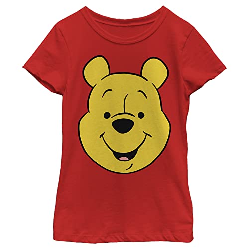 Disney Winnie The Pooh Winniepooh Big Face Girl's Solid Crew Tee
