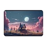 YTUOPWE Felpudo de 40,6 x 61 cm con imagen de casa de campo de luna, absorbente de agua, antideslizante, para puertas delanteras, entradas y baños