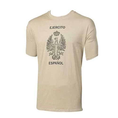 Camiseta Ejercito de Tierra español | Ropa Urbana Color Beige Manga Corta Hombre opositor para Actividades al Aire Libre (M)