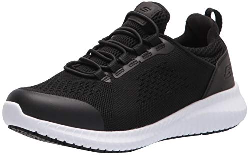 Skechers Women's Cessnock Carrboro Food Service Shoe, Black White, 6 Wide
