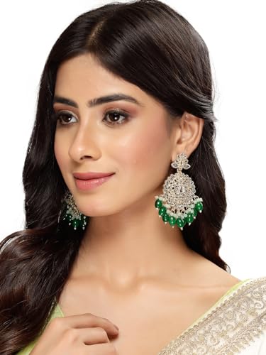 Elegant Beaded Kundan Drop Earrings (E105786)