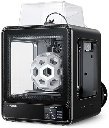 Impressora 3D Creality CR-200B Pro vista em ângulo com peça geométrica impressa