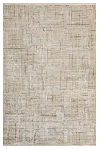 Mescal-Bean ベージュ 抽象的 マイクロファイバー テクスチャー モダン ソフト 厚手 居心地の良い幾何学的ラグ 寝室 エントリー リビング ダイニング 子供部屋 ミッドセンチュリー ボヘミアン モロッコ トルコ風 洗える 滑り止め エリアラグ