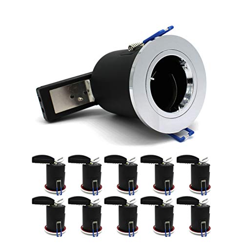 10 X Sanlumia LED Fire Rated Downlight Can GU10 Recessed Ceiling Twist & Lock Downlight IP20 Chrome