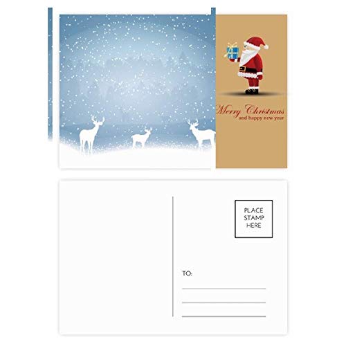 Cartes postales cerf et forêt enneigée | Lot de 20 cartes de vœux nature