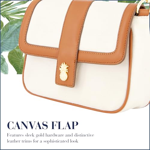 Image of Tommy Bahama Women's Crossbody Bag Purse, Flap Shoulder Handbag with Adjustable Strap and Leather Trim