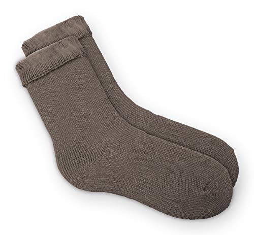 Blue Flame Brushed Thermal Boot Socks | Ultra-Warm | Ultra-Soft | (US, Alpha, Large, Regular, Regular, Khaki)