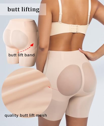 PRETTYWELL Womens Shapewear Shorts Mid-Waist Tummy Control Butt Lift Slip Shorts for Dresses,Seamless no Roll Thigh Slimmer3