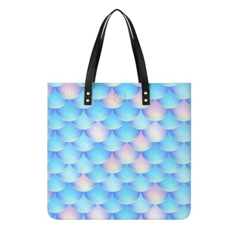 Sac à main écaille de poisson pour femme : grand tote bag shopper de voyage 39x39cm
