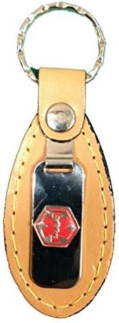 Emerg Alert Medical Alert Emergency ID Leather Tab Keychain - Blank by Emerg Alert