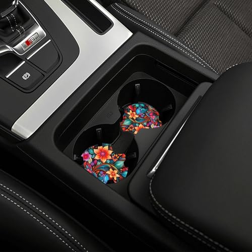 Portavasos para carro set de 2 con diseño floral boho miniatura 5