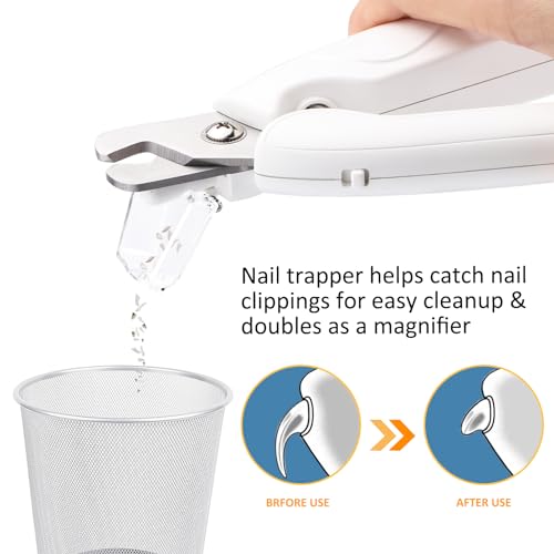 Texsens-2-in-1-Dog-Nail-Trimmer-and-Grinder-with-2-LED-Lights-Nail-Collection-Cap-Pet-Toenail-Clippers-for-Small-Medium-Large-DogsCats-Painless-Electric-Grooming-Tool-for-Perfect-Paws-White
