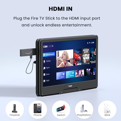 Image of ieGeek 15.9 inch Portable DVD Player with 14.1 inch Swivel Screen, HDMI Input, 6-Hour Rechargeable Battery, Region Free, USB /SD Playback, Ideal Gift for Seniors, Kids and Travel, Black