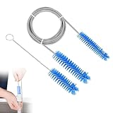 COZERI Reiniger Schlauchbürste,Rohrreinigungsbürste Set, Doppelseitige Edelstahl CPAP Schlauchreinigungsbürste für CPAP Schläuche, Masken, Aquarienrohre, 15mm und 19mm Durchmesser