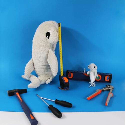 Peluche Maman Bébé Les Déglingos Clou le Requin Marteau Gris Clair 57CM - 5
