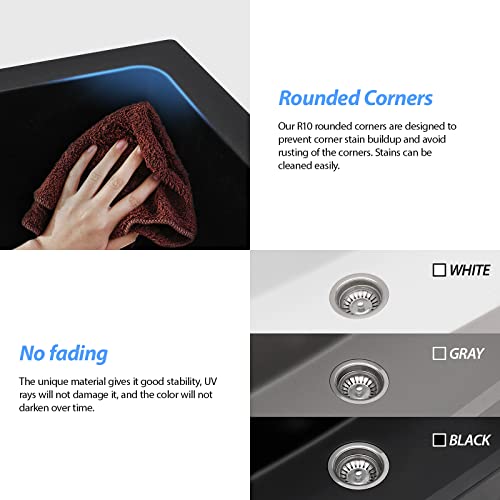 Lordear-33-Granite-Composite-Kitchen-Sink-33×19-Inch-White-Undermount-Sink-Double-Bowl-5050-Granite-Composite-UnderOver-Counter-White-Kitchen-Sink Lordear 33 Granite Composite Kitchen Sink 33×19 Inch White Undermount Sink Double Bowl 5050 Granite Composite UnderOver Counter White Kitchen Sink