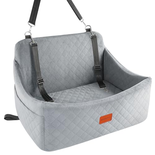 Wooaidagg Large Dog Car Seat,Memory Foam Car Dog Bed with Anti-Slip Bottom and Safety Belt...