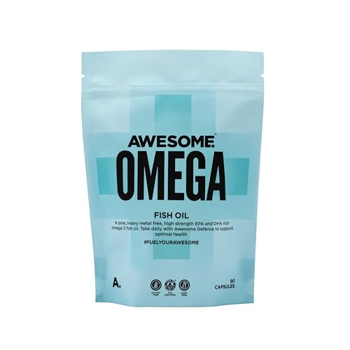 Awesome Supplements - Awesome Health - Omega - Pure Fish Oil - Support Heart Health & Brain Function -Heavy Metal Free - 90 Capsules